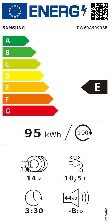 Iebūvējamā trauku mazgājamā mašīna SAMSUNG DW60A6090BB/EO - DomoTehnika