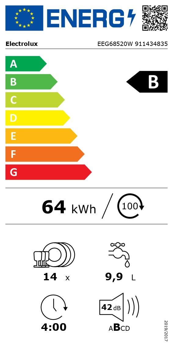 Electrolux trauku mazgājamā mašīna (iebūv.), 60 cm EEG68520W