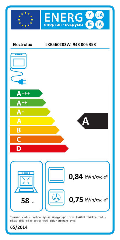 Electrolux gāzes plīts ar elektrisko cepeškrāsni, balta LKK560203W
