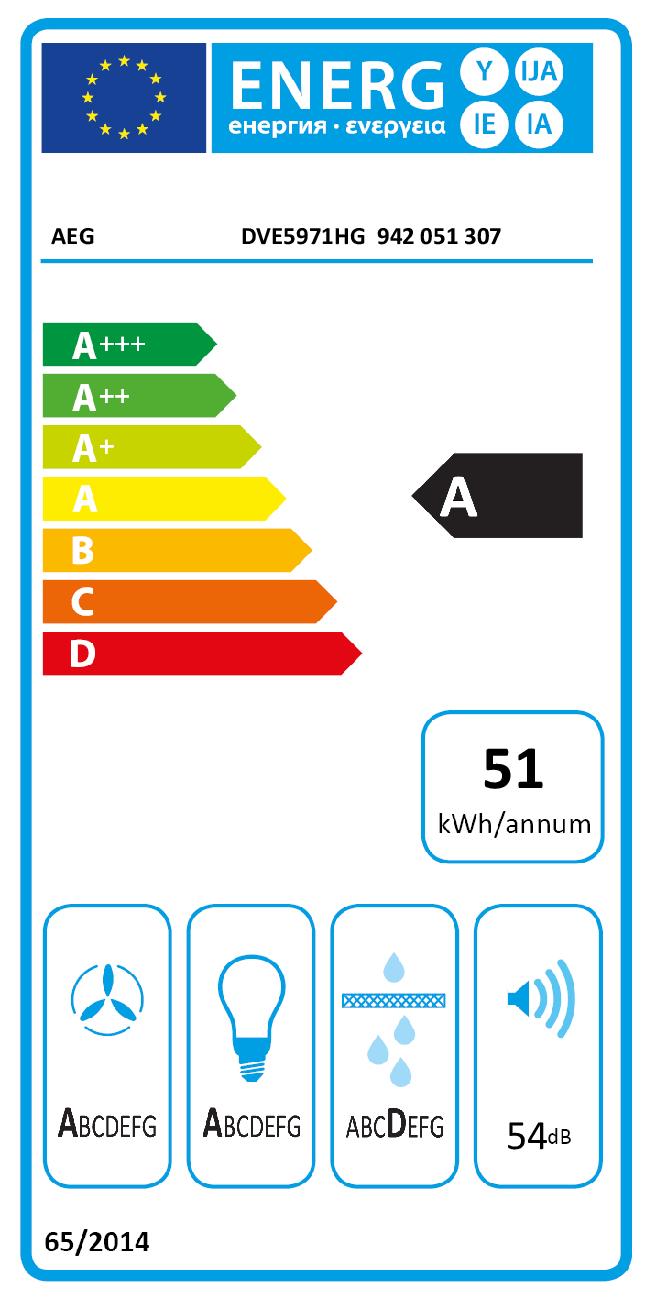 AEG skursteņa tipa tvaika nosūcējs, 90 cm DVE5971HG