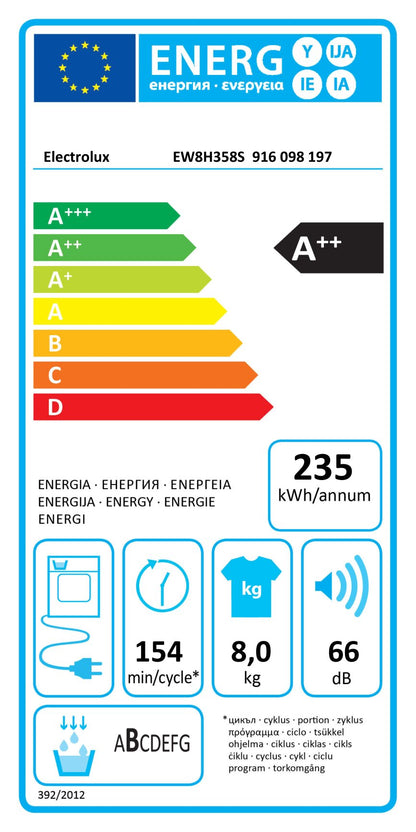 Electrolux veļas žāvētājs (siltumsūkņa) EW8H358S