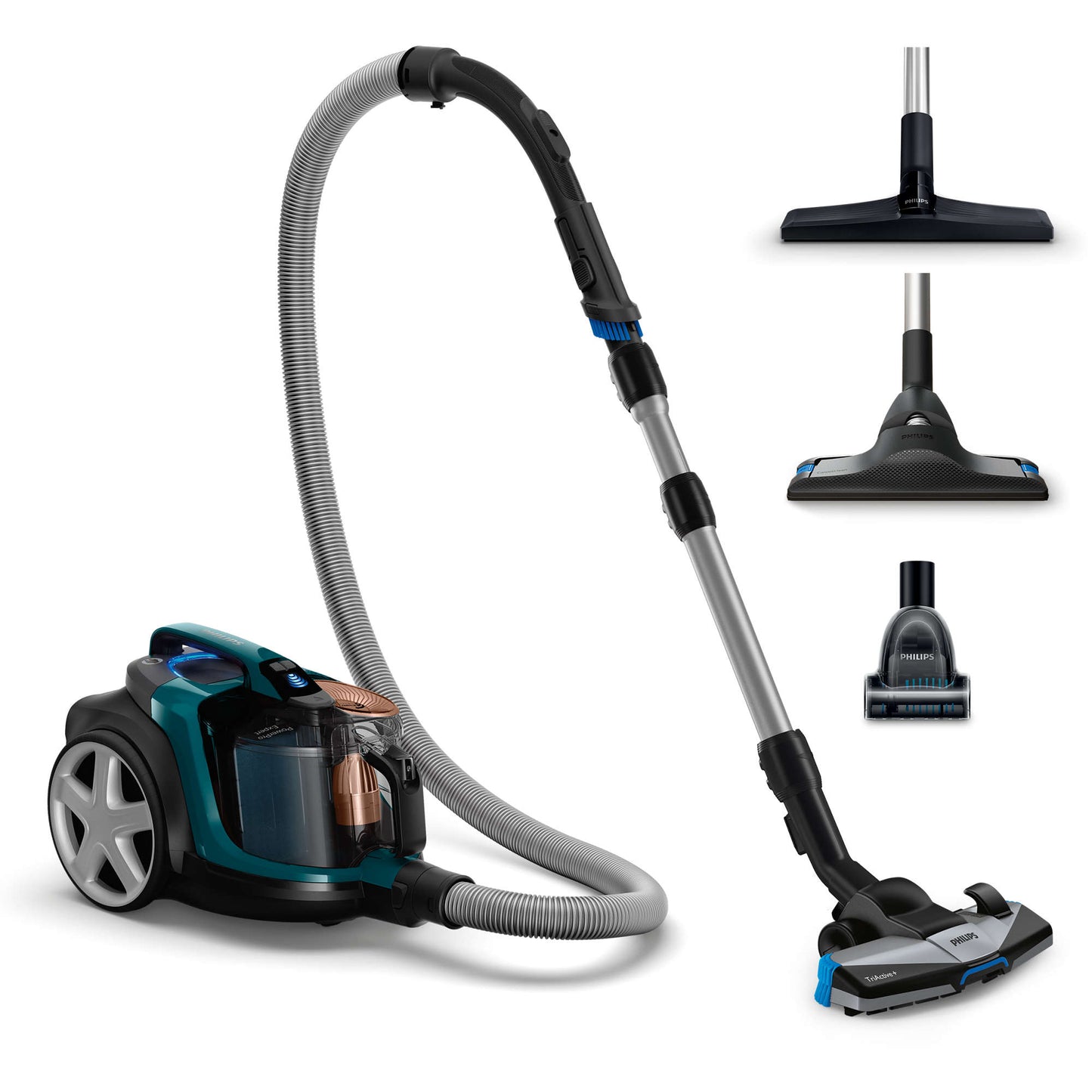 PHILIPS PowerPro Expert Bagless bezmaisa putekļsūcējs, (melns ar zaļu) FC9744/09