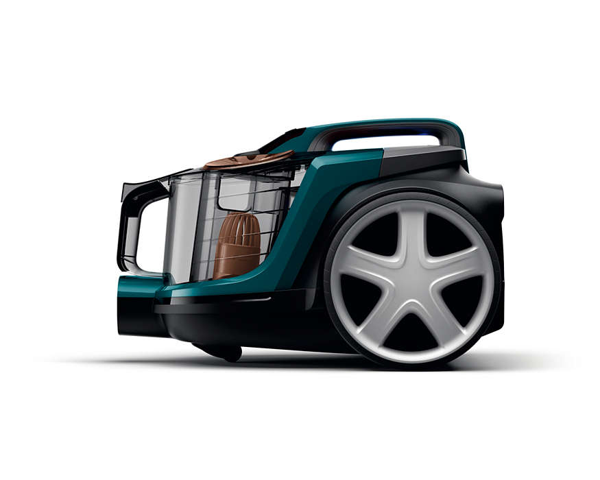 PHILIPS PowerPro Expert Bagless bezmaisa putekļsūcējs, (melns ar zaļu) FC9744/09