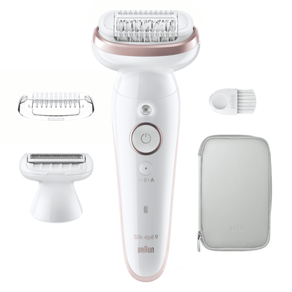 BRAUN Silk 9 epilators, komplektā uzgaļi SES9-030