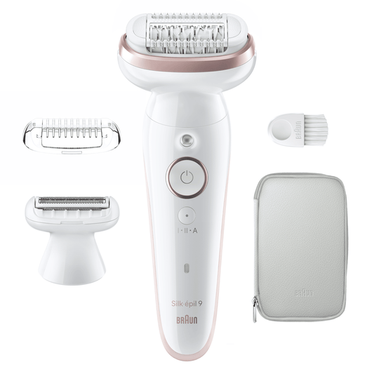 BRAUN Silk 9 epilators, komplektā uzgaļi SES9-030