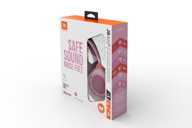 JBL on-ear bezvadu austiņas  bērniem,rozā JBLJR460NCPIK