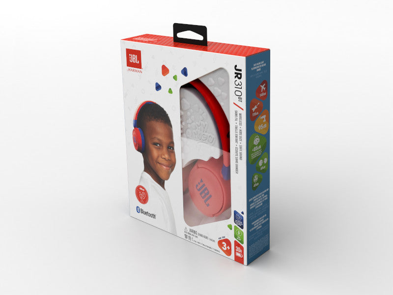 JBL on-ear austiņas ar Bluetooth bērniem, sarkanas ar zilu JBLJR310BTRED