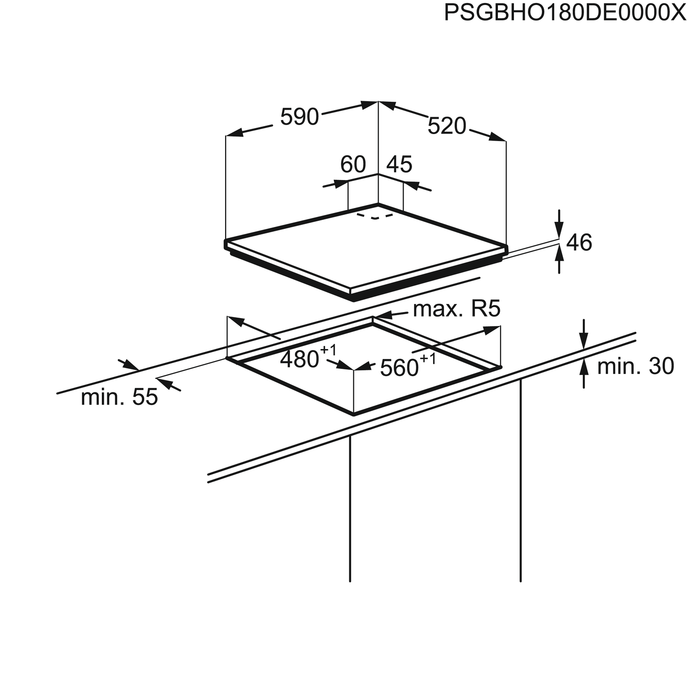 Electrolux gāzes plīts virsma KGG6426K