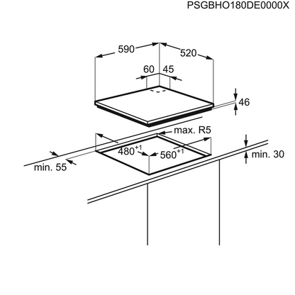 Electrolux gāzes plīts virsma KGG6426K