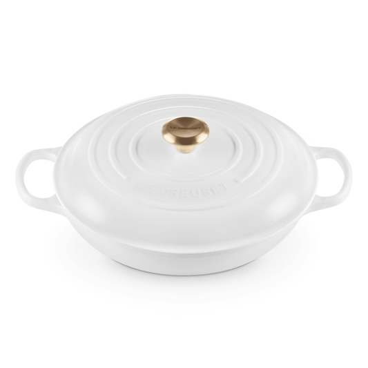 Katls LE CREUSET Cast iron pot sekls Ø30cm / 3.5L white - DomoTehnika