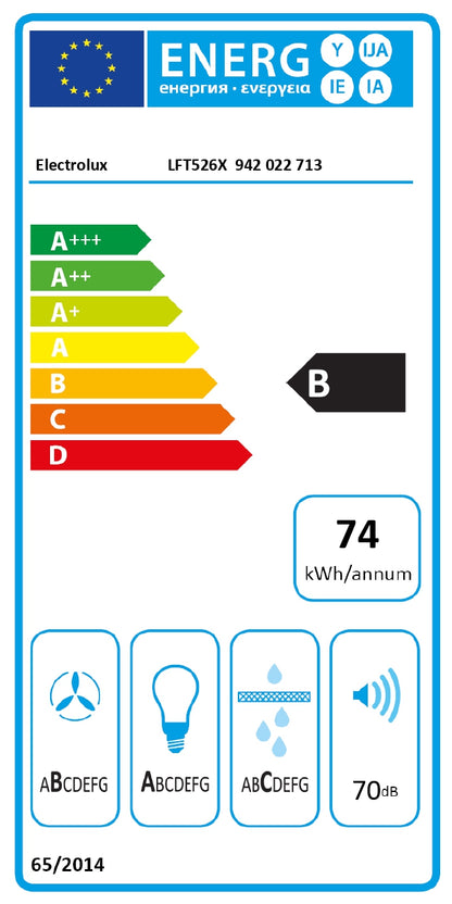 Electrolux skursteņa tipa tvaika nosūcējs, 60 cm LFT526X