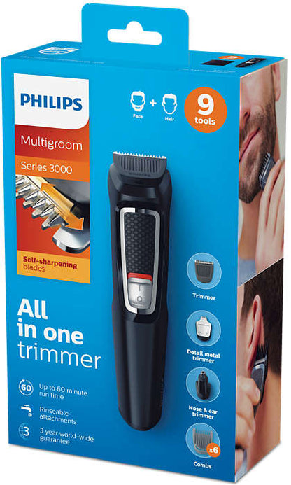 PHILIPS Multigroom series 3000 trimmeris (9-in-1), sejai un  matiem MG3740/15