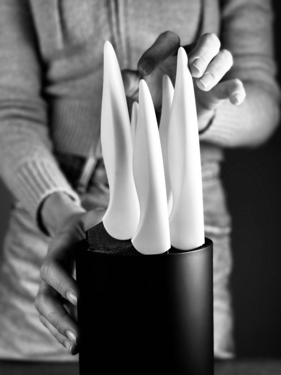 Nažu statīvs ar nažiem SAMURA MOJO Knife Block Set 6Pcs, balts SMJ-06W - DomoTehnika