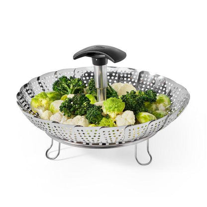 Sietiņš tvaicēšanai OXO Stainless Steel Steamer with Extendable Handle - DomoTehnika