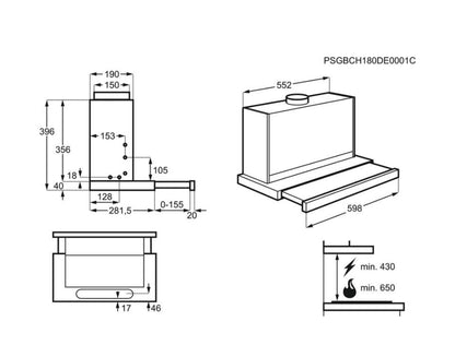 Electrolux tvaika nosūcējs, 60 cm LFP416X