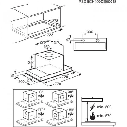 Electrolux tvaika nosūcējs, nerūsējoša tērauda LFG719X