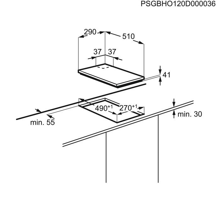 Electrolux gāzes plīts virsma EGG3322NVX