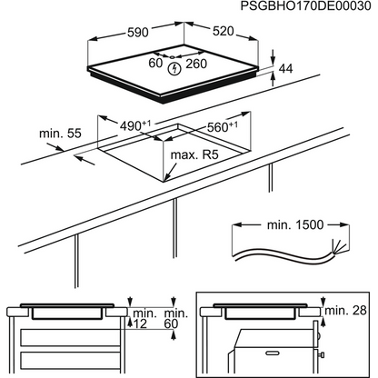 Electrolux indukcijas plīts virsma, melna LIR60433B