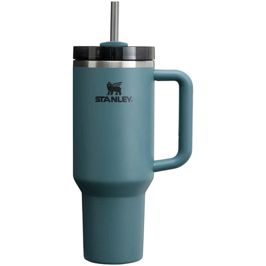 Termokrūze ar salmiņu STANLEY The Quencher H2.O FlowState Tumbler1.18L zilganzaļa