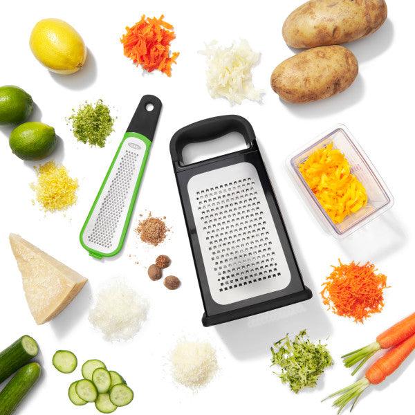 Rīve OXO Etched Box Grater with Removable Zester - DomoTehnika