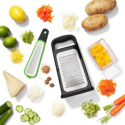 Rīve OXO Etched Box Grater with Removable Zester - DomoTehnika