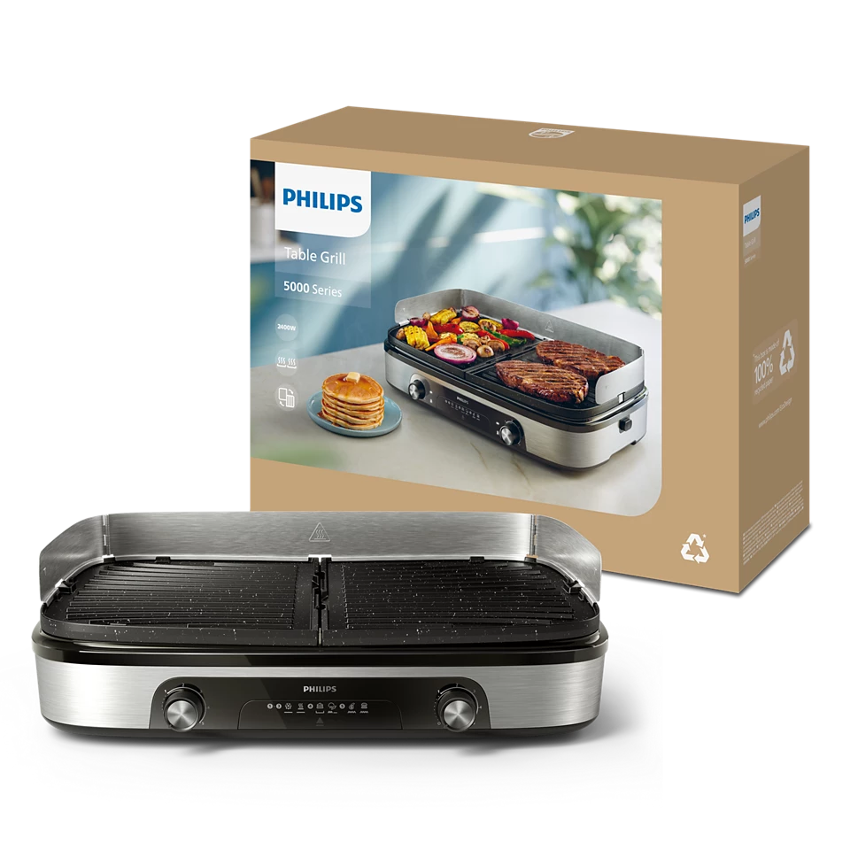 Philips elektriskais galda grils, melns HD6222/90