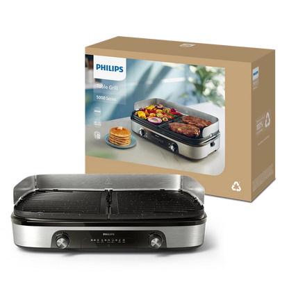 Philips elektriskais galda grils, melns HD6222/90