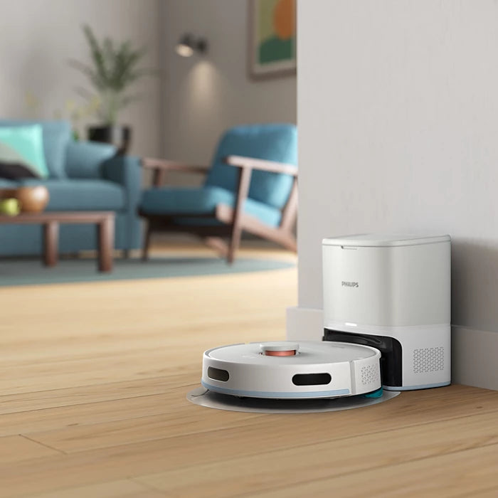 PHILIPS HomeRun 2000. sērijas Putekļsūcējs robots ar mazgāšanas funkciju, balts XU2100/25