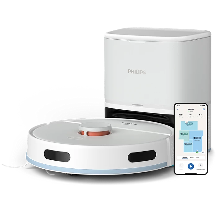 PHILIPS HomeRun 2000. sērijas Putekļsūcējs robots ar mazgāšanas funkciju, balts XU2100/25