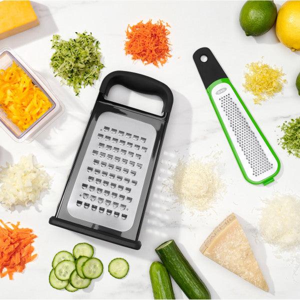 Rīve OXO Etched Box Grater with Removable Zester - DomoTehnika